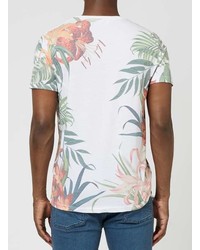 Topman White Floral Print T Shirt
