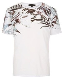 River Island White Floral Shoulder Print T Shirt