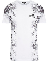 River Island White Santa Cruz Floral Print T Shirt