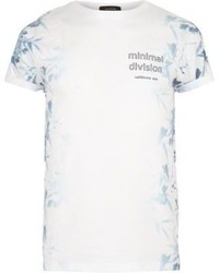 River Island White Side Print T Shirt