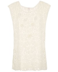 White Floral Crochet Cover-up