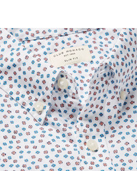 Club Monaco Button Down Collar Floral Print Cotton Oxford Shirt