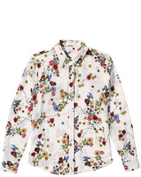 Joe Fresh Floral Silk Shirt Off White