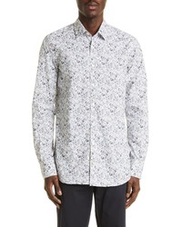 Canali Impeccabile Dress Shirt In White Floral At Nordstrom
