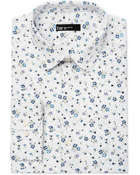 Bar III Slim Fit White Ground Floral Print Dress Shirt Only At Macys