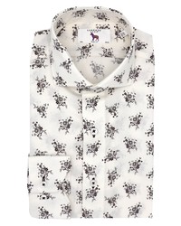 Lorenzo Uomo Trim Fit Floral Print Dress Shirt