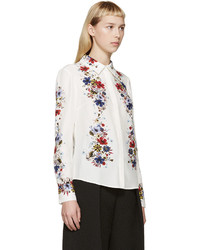 Erdem White Silk Floral Sloane Shirt