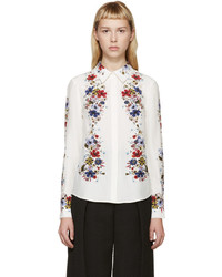 Erdem White Silk Floral Sloane Shirt