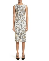 St. John Collection Painted Floral Organza Dress