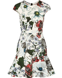 Erdem Darlina Floral Print Neoprene Mini Dress White