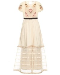 RED Valentino Redvalentino Floral Embroidered Tulle Dress