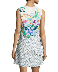 Peter Pilotto Sleeveless Floral Ruffled Dress White