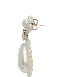 Simone Rocha Off White Pearl Flower Earrings