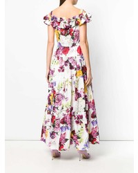 Dolce & Gabbana Floral Cold Shoulder Maxi Dress
