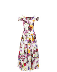 Dolce & Gabbana Floral Cold Shoulder Maxi Dress
