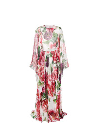 Dolce & Gabbana Peony Print Silk Dress