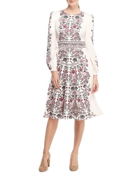 Gal Meets Glam Collection Chloe Floral Border Print A Line Dress
