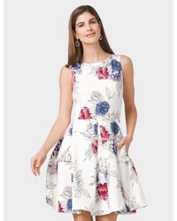 Dressbarn Scuba Floral Pocket Fit And Flare Dress