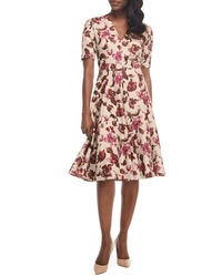 Gal Meets Glam Collection Edith Floral Print A Line Dress