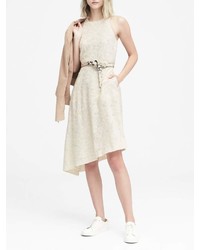 Banana Republic Floral Asymmetrical Fit And Flare Dress