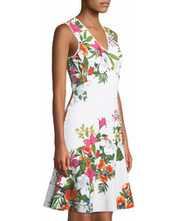 Donna Ricco Floral V Neck Fit And Flare Dress