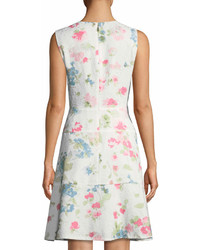 Karl Lagerfeld Paris Floral Jacquard Sleeveless Fit And Flare Dress