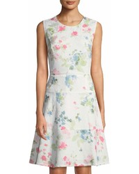 Karl Lagerfeld Paris Floral Jacquard Sleeveless Fit And Flare Dress