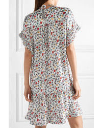 Chloé Med Pleated Floral Print Tte Mini Dress