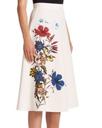 Erdem Maury Floral Crepe Skirt