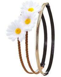 Charlotte Russe Double Daisy Crown Chain Headband 2 Pack