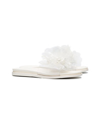 Simone Rocha White Faux Pearl And Flower 25 Jelly Sandals