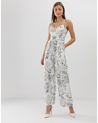 Forever New Corset Detail Jumpsuit In Floral