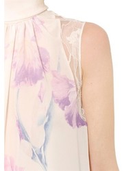 Nina Ricci Floral Printed Silk Crepe Jumpsuit
