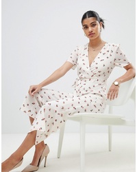 Fashion Union Short Sleeve Jumpsuit In Ditsy Floral