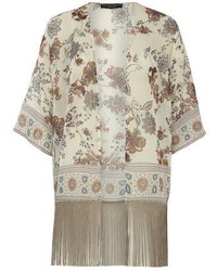 Dorothy Perkins Ivory Floral Tassel Kimono