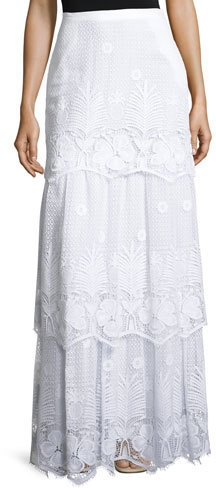 white lace maxi skirt