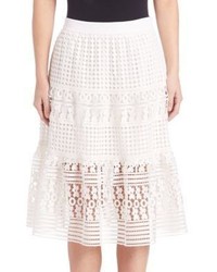 White Floral Lace Skirt
