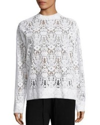 White Floral Lace Sweater