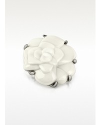 A-Z Collection Az Collection White Camelia Flower Brooch