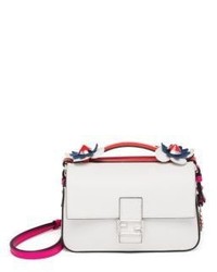 White Floral Leather Bag