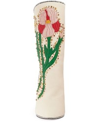 Gucci Fosca Floral Embroidered Leather Boot