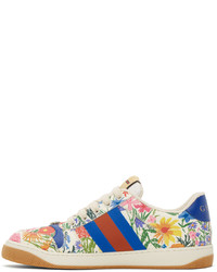 Gucci White Ken Scott Edition Floral Screener Sneakers