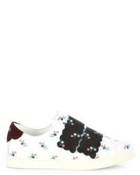 Fendi Biscuit Floral Leather Grip Tape Sneakers