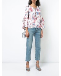 Misa Los Angeles Floral Tied Blouse