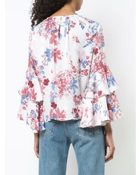 Misa Los Angeles Floral Tied Blouse