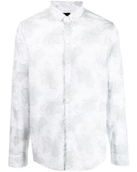 Armani Exchange Abstract Floral Print Long Sleeved Shirt