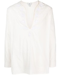 Etro Cut Out Floral Detail Cotton Shirt