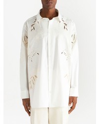 Etro Cut Out Floral Embroidered Shirt