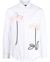 Simone Rocha Floral Embroidered Cotton Shirt