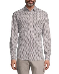 HORST Floral Knit Button Up Shirt In Red At Nordstrom